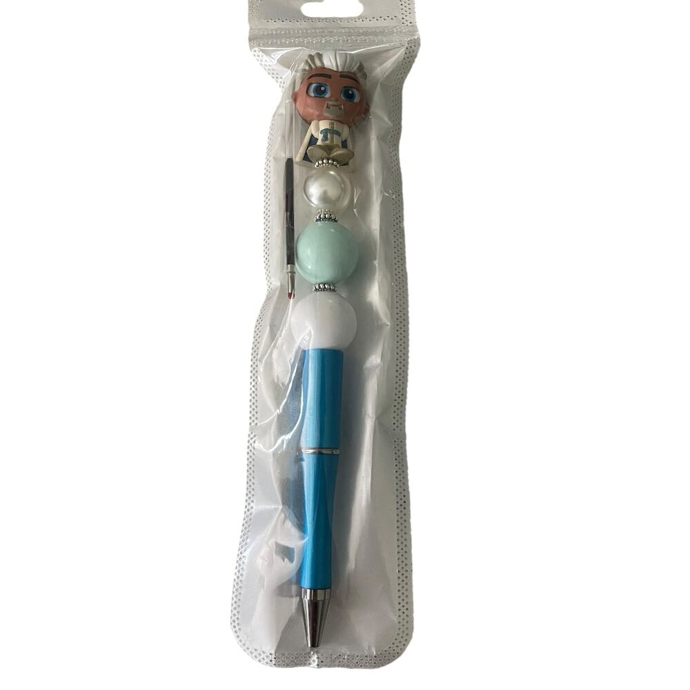 Doorables King Magnifico Handcrafted Beaded Pen with Refillable Ink NEW